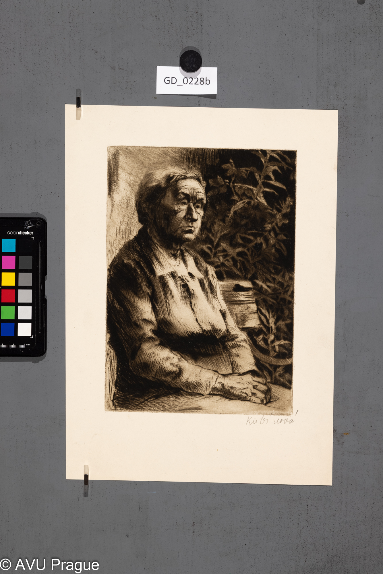 Stará žena na lavičce