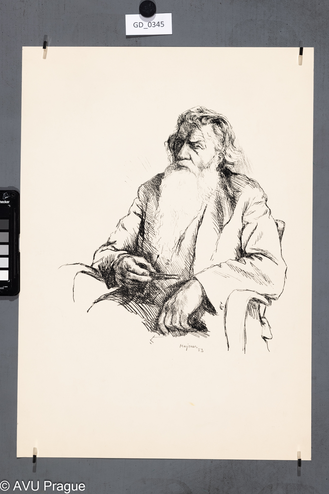 Muž s vousy a dýmkou