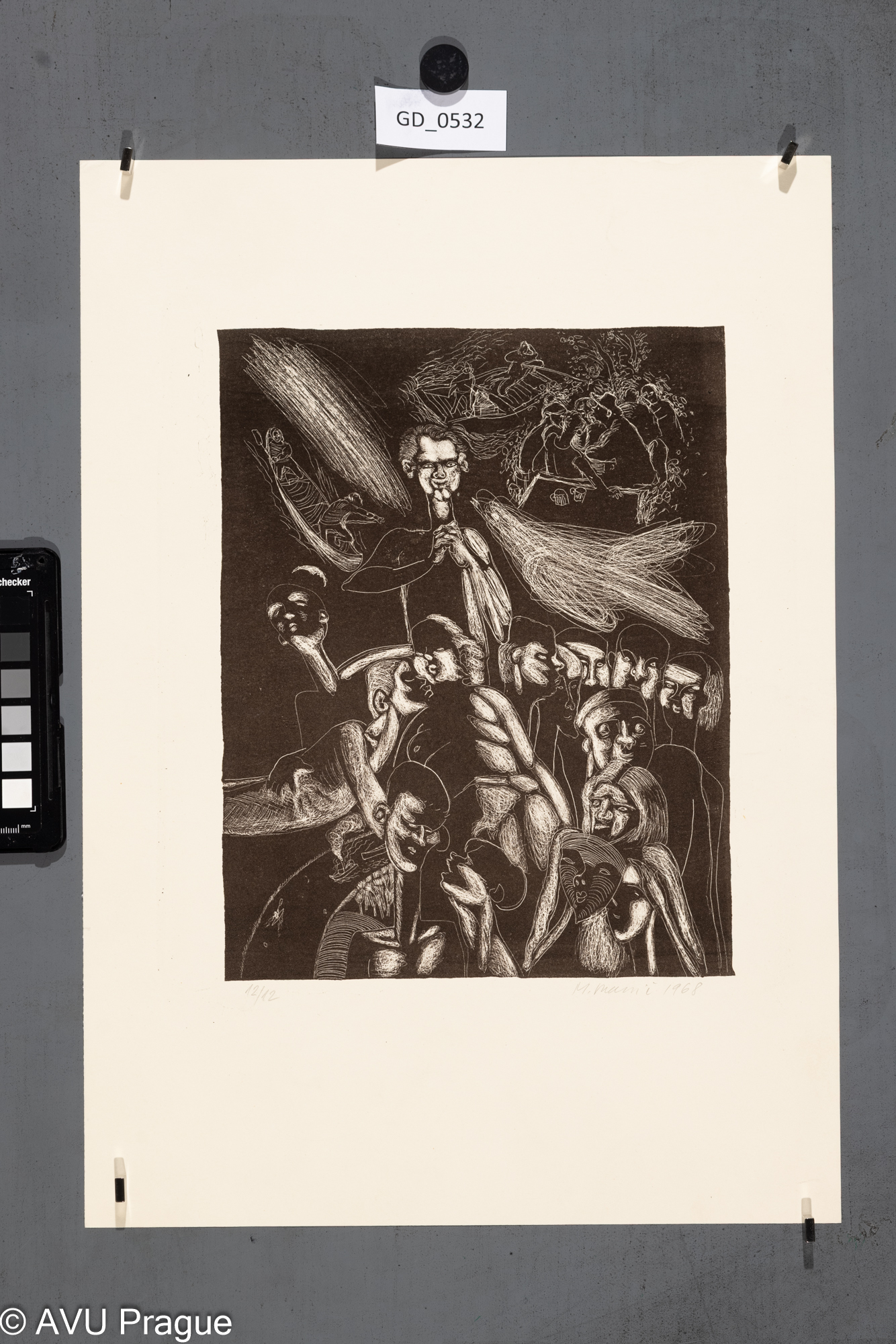 Ilustrace s figurami a loděmi