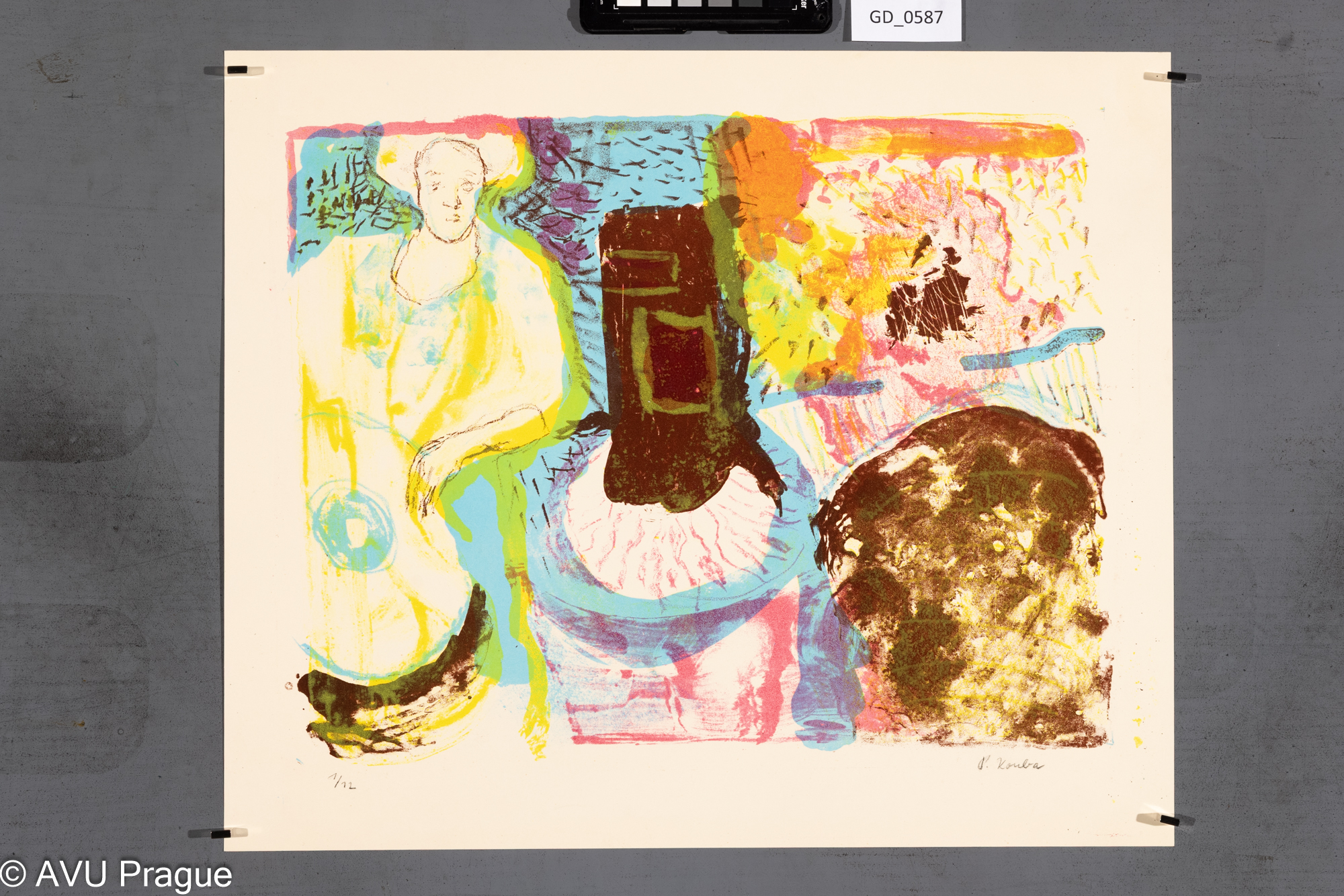 Barevná kompozice s figurou