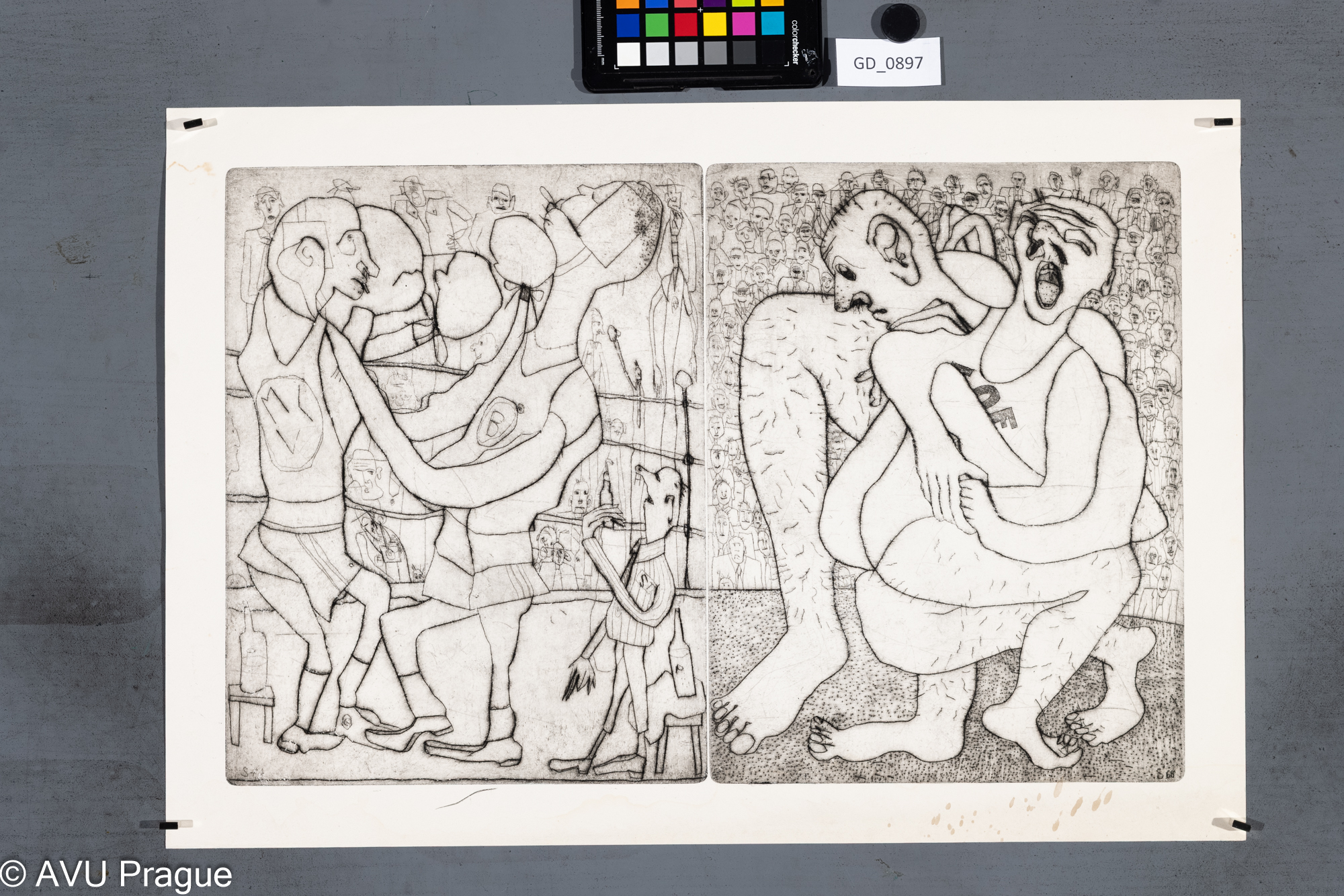 Zápasnící _diptych